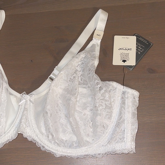 🆕 Déesse Lingerie White Lace Underwire Bra - Women’s Size 44D / D44 - Picture 7 of 11